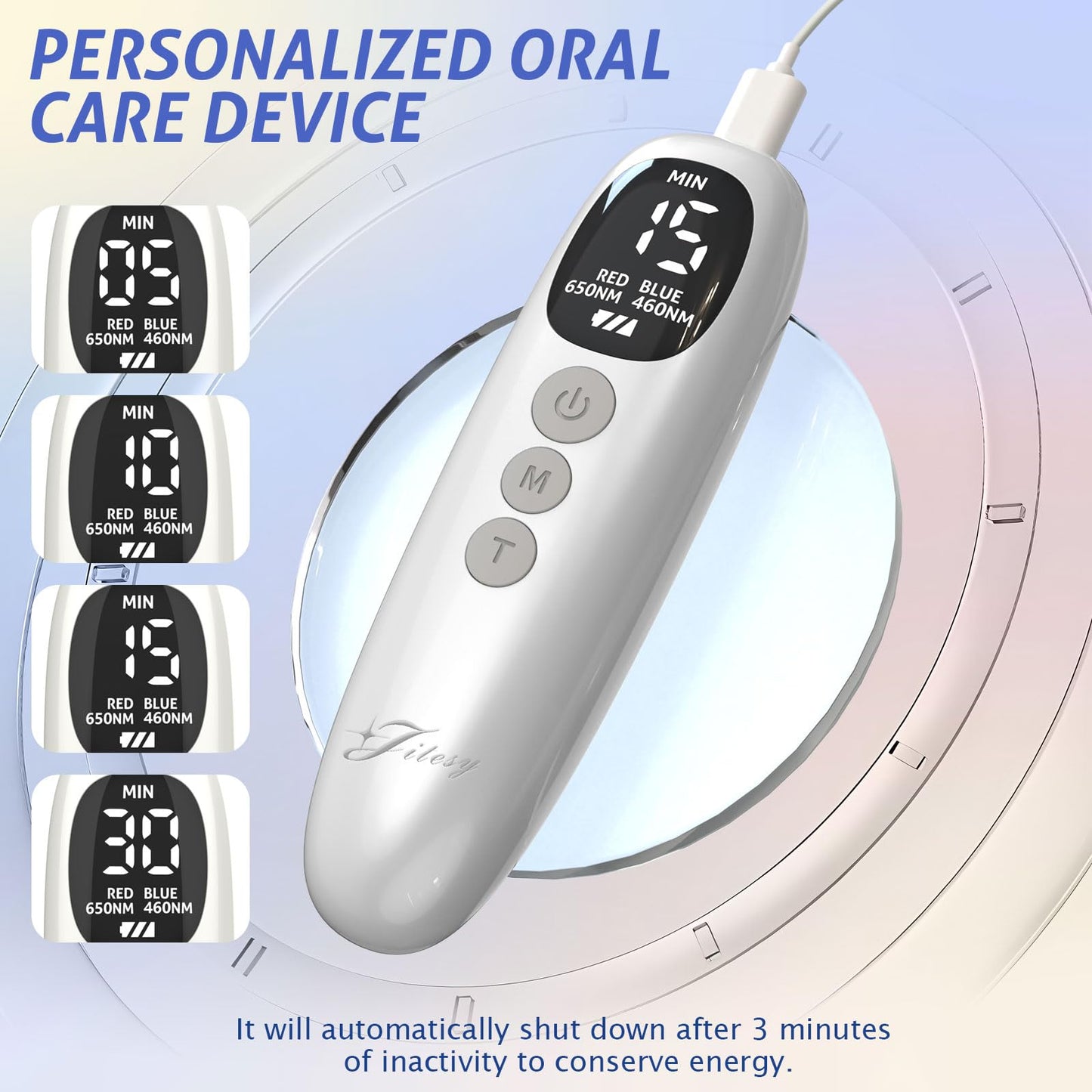 Red Light Therapy for Gums, Red & Blue LED Light Experience with 18 LEDs, Comfortable Silicone Mouthpiece, Portable Personal Oral Care for Gum Health Toothache Relief, Bleeding Gums