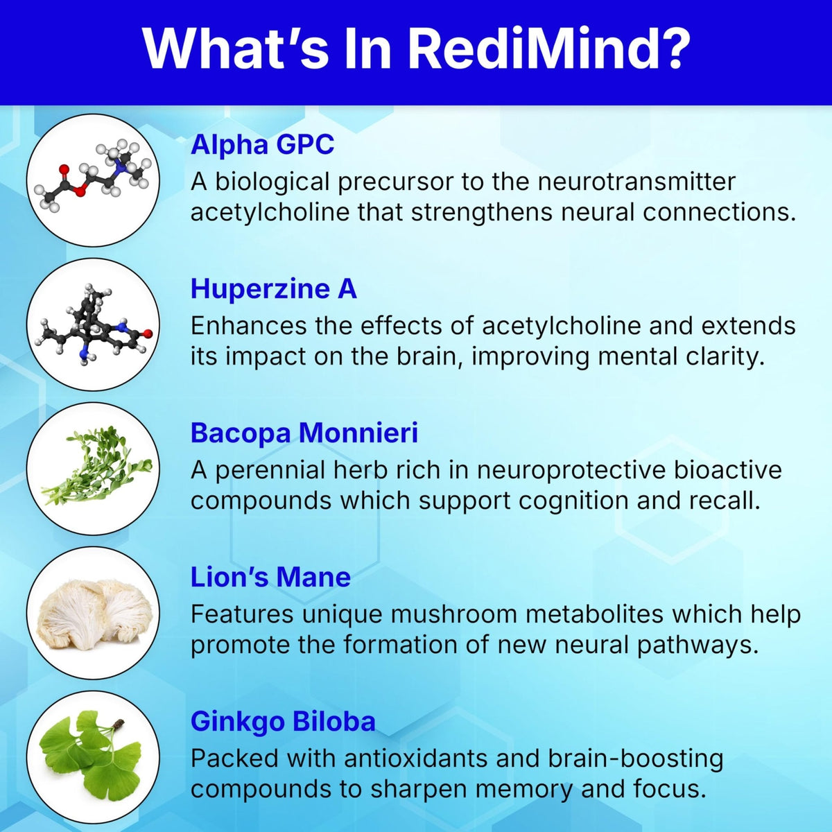 RediMind Natural Cognitive Support and Brain Supplement, Vegan, Gluten-Free