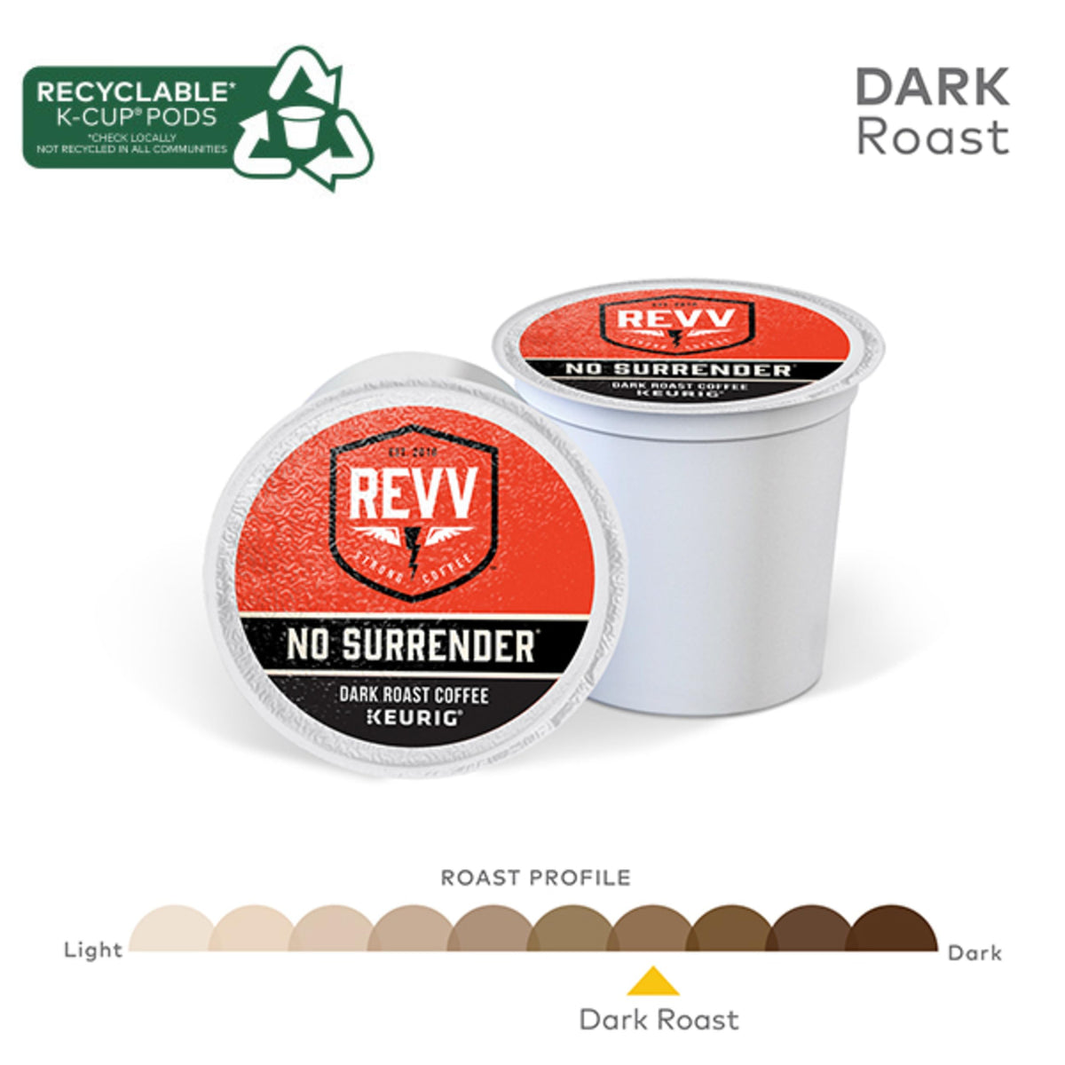 REVV No Surrender Keurig Pods – Dark Roast Coffee, 48-Count | Orthodox Union Kosher