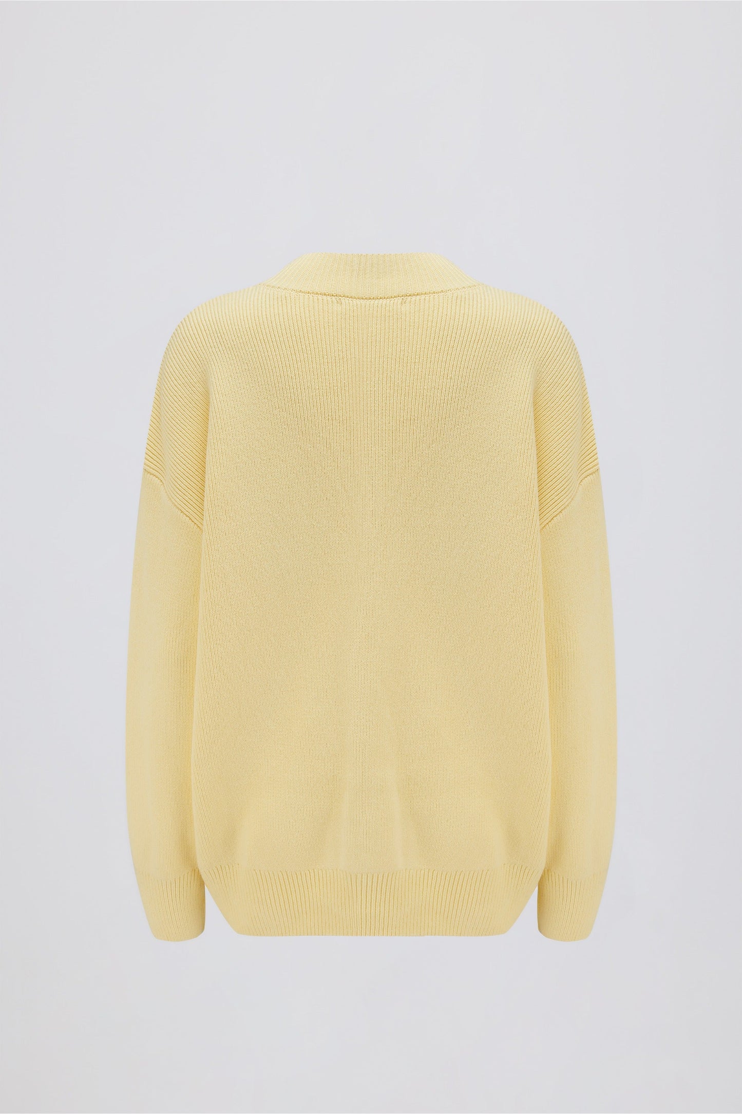 Ribbed Knit Oversized Jumper in Lemon
