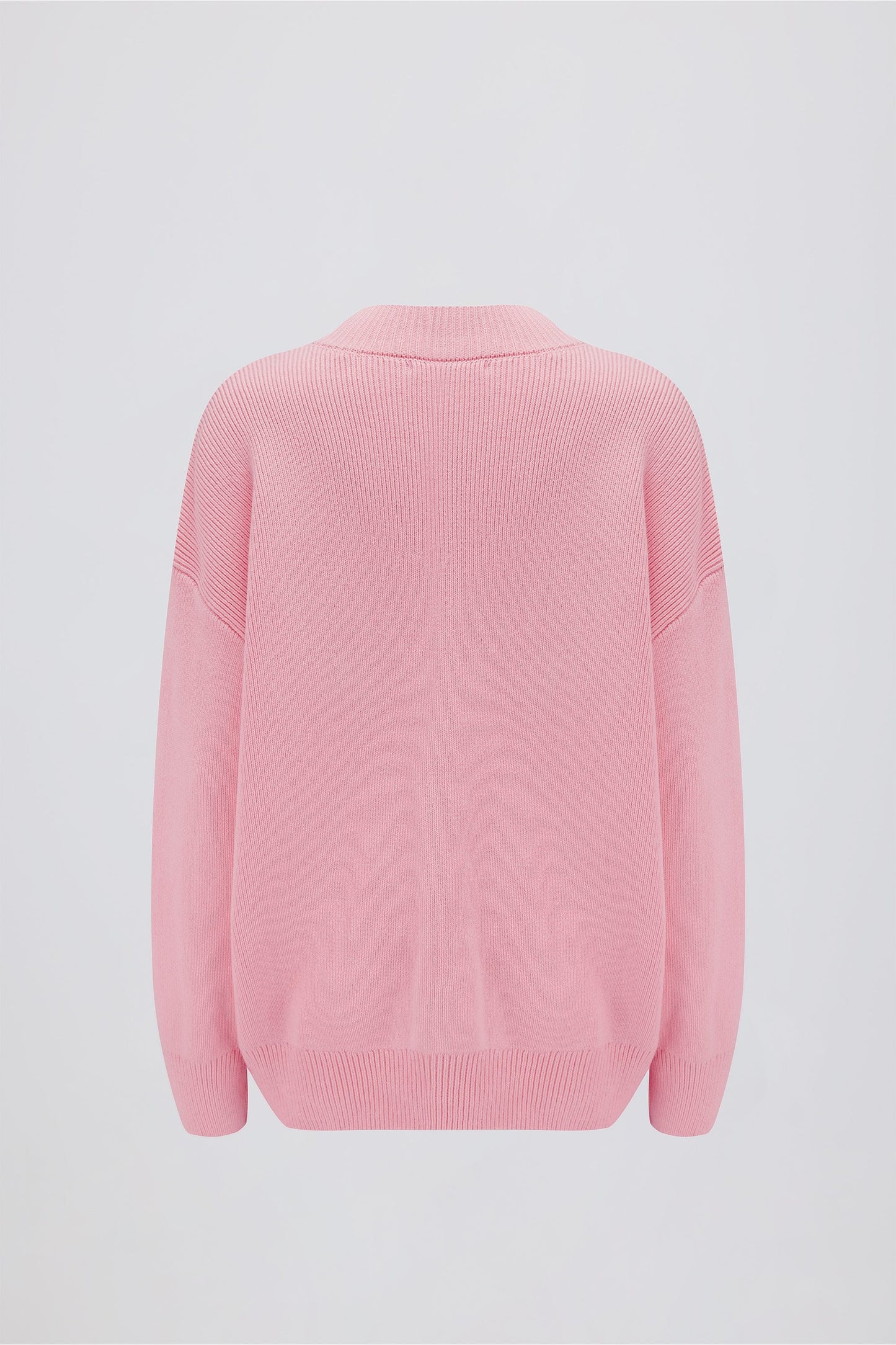 Ribbed Knit Oversized Jumper in Pale Pink
