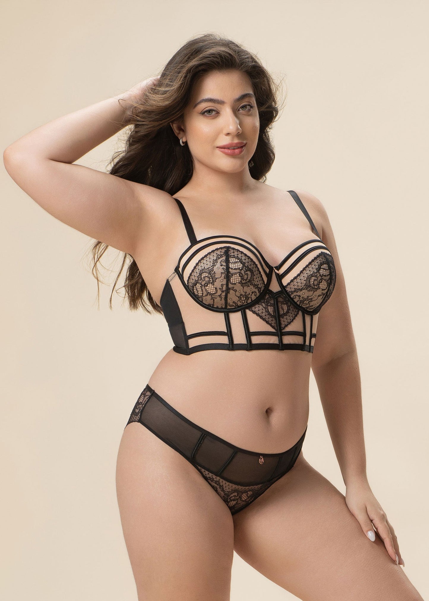 RITA Plus Sexy Black Lace Brief Panties