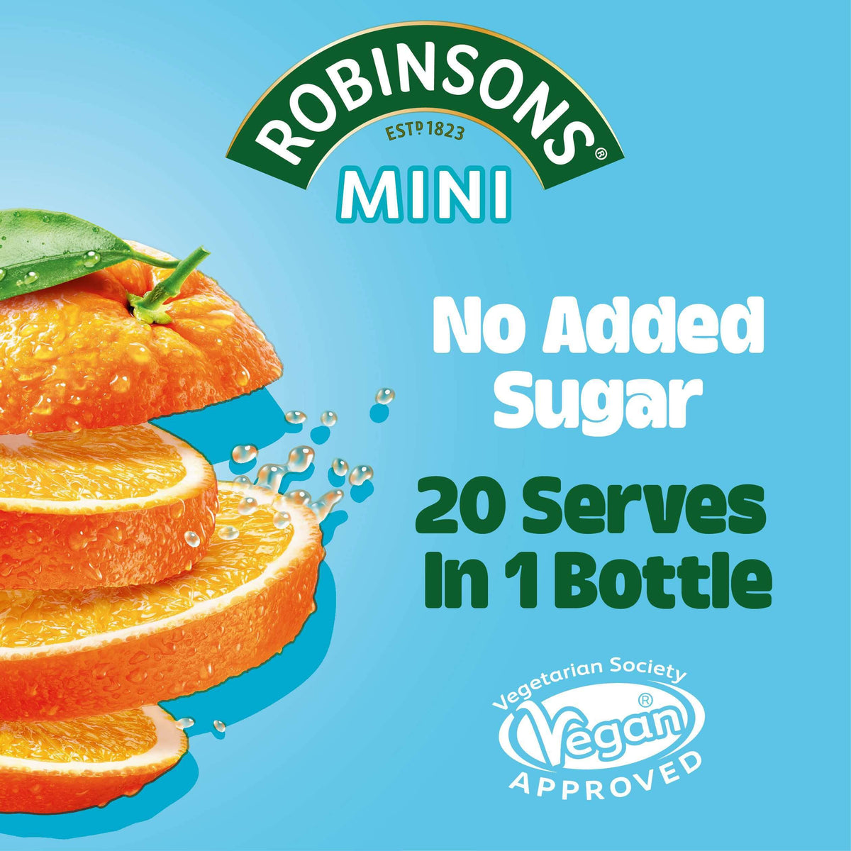 Robinsons Mini - No Added Sugar, Low Calorie Orange, 6 Count