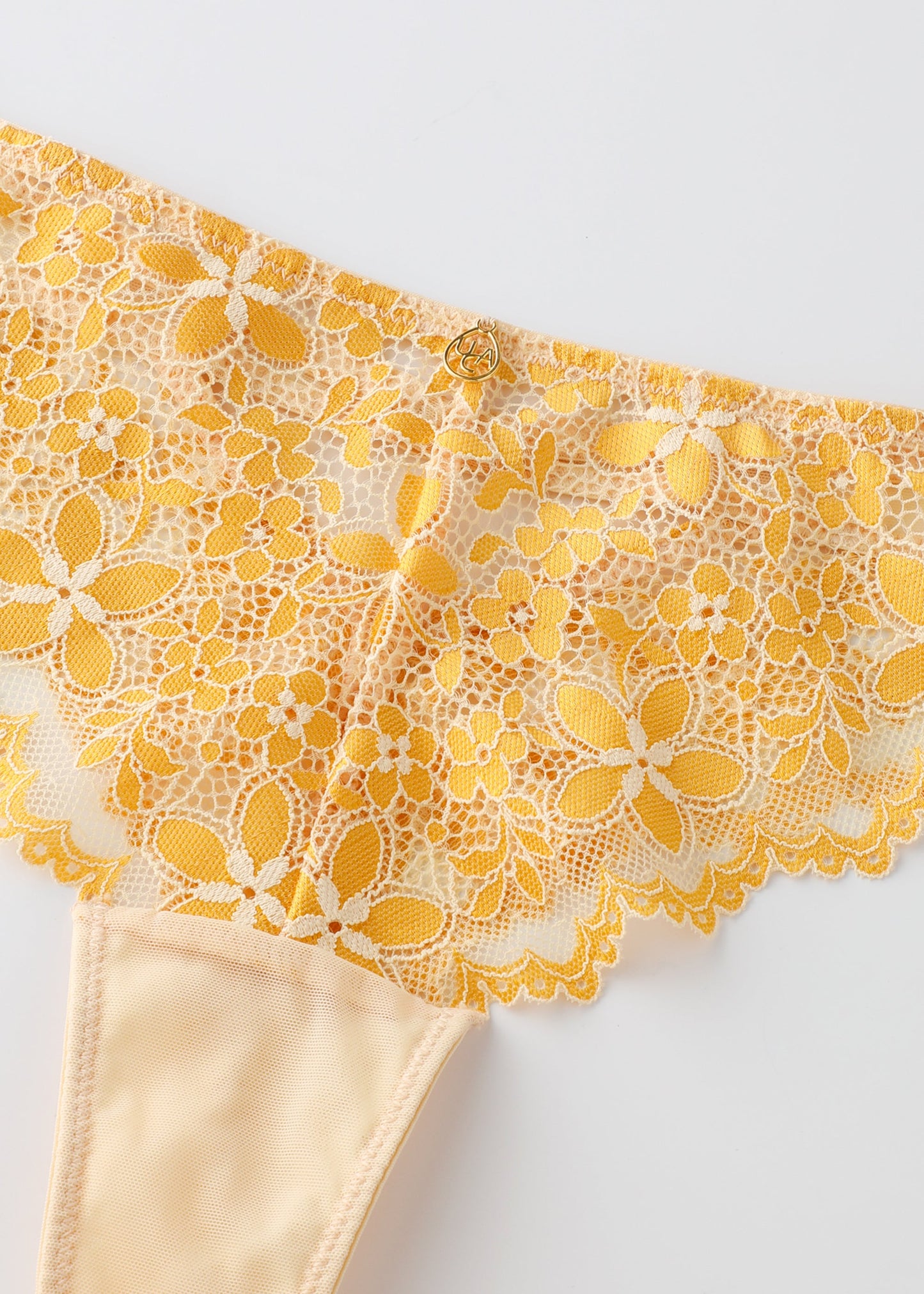 ROSALIE Plus Seductive Ginger Yellow Lace Tanga Panties