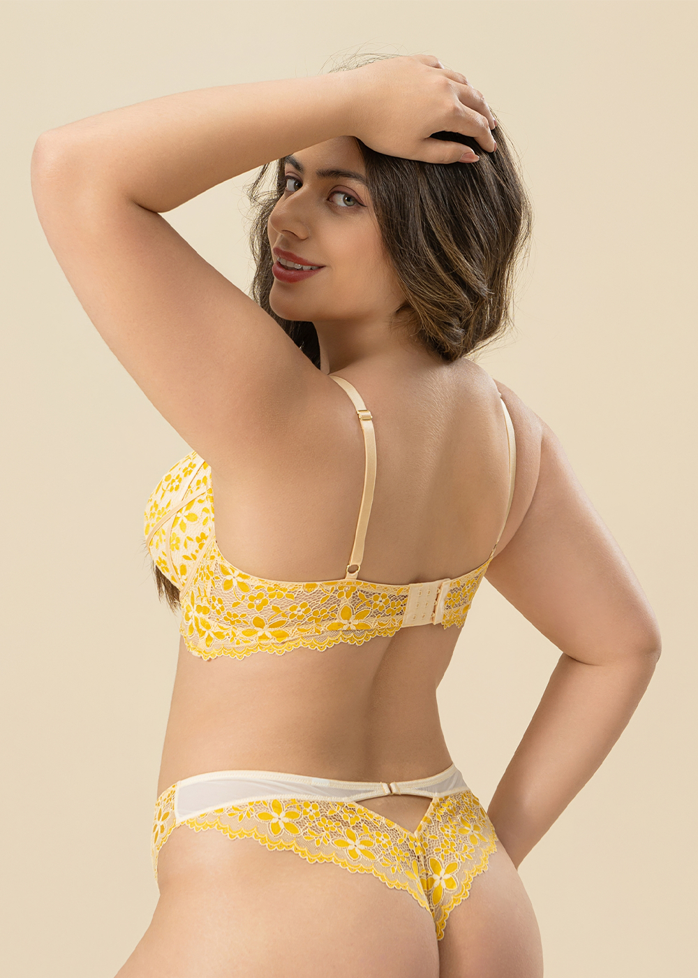 ROSALIE Yellow Lace Plus Bra & Panty Set