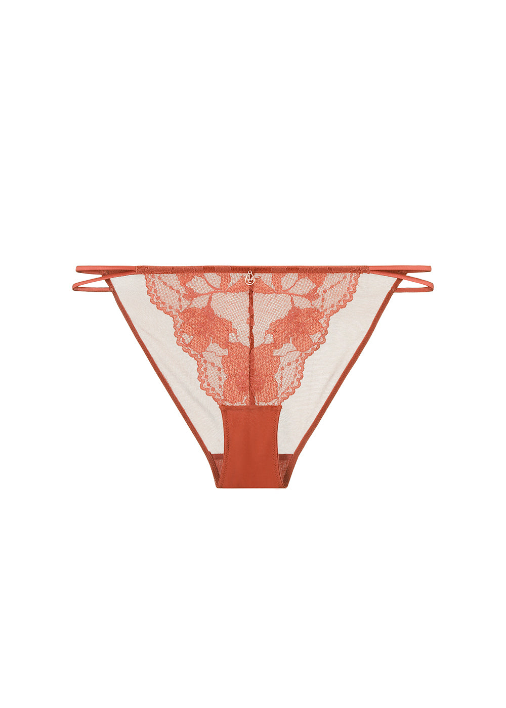 ROXANNE Brick Red Floral Lace Hipster Panties
