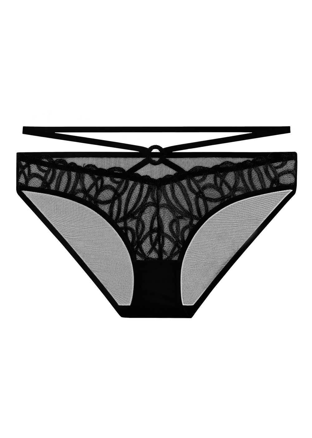 RUBY Plus Black Embroidery Lace Hipster Panties