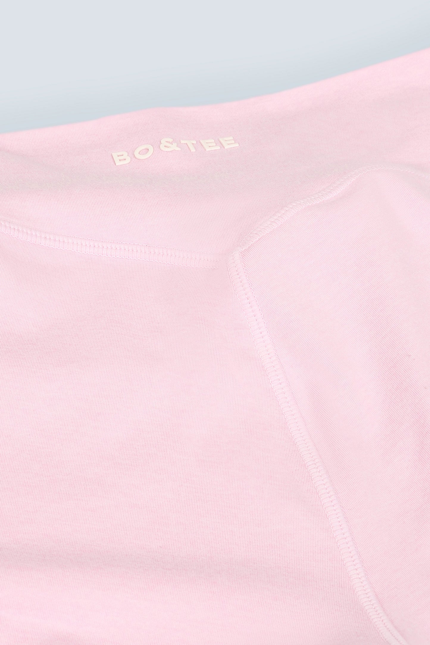Brushed Jersey Ruched Flared Trousers in Pale Pink Marl