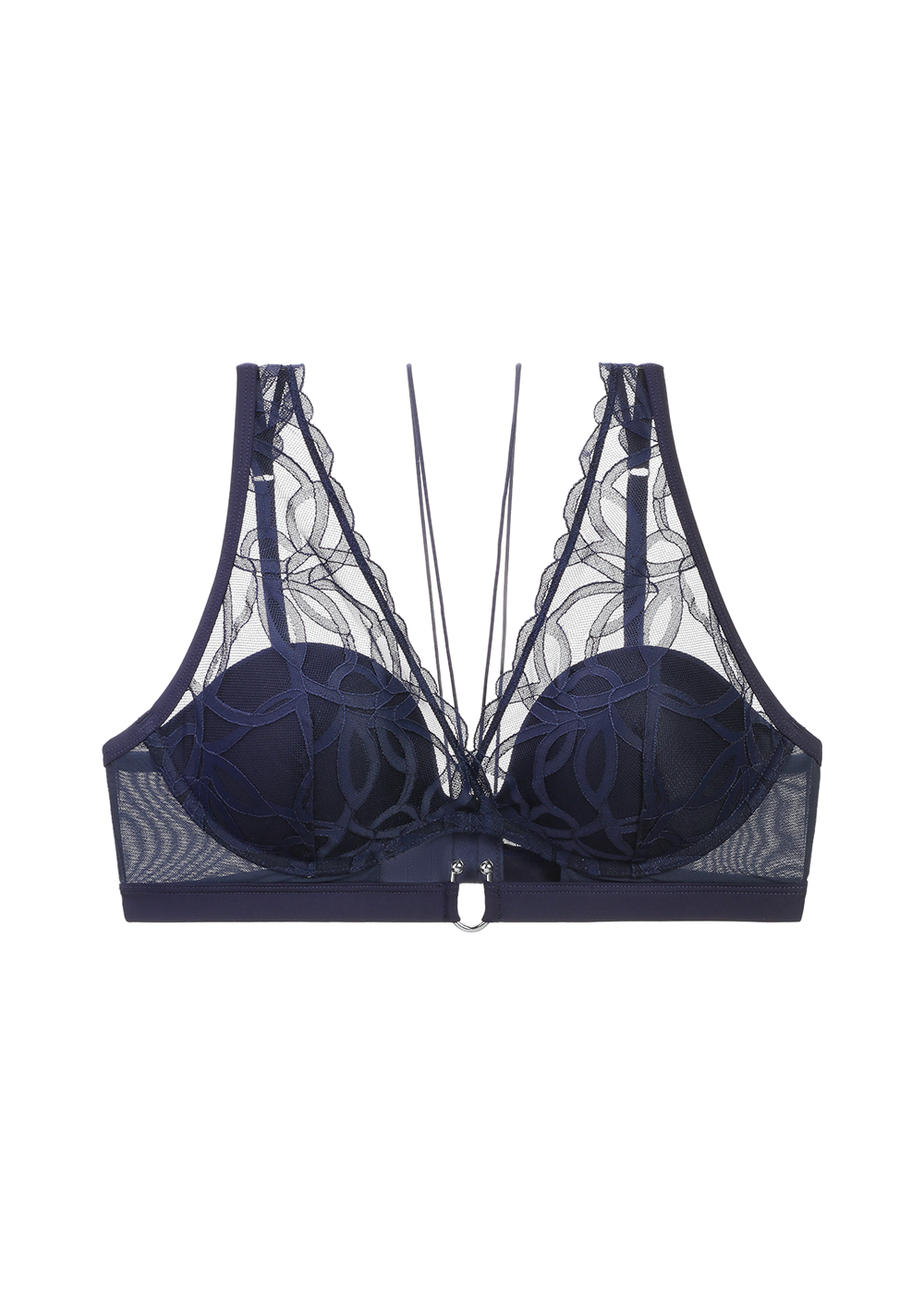SALLY Plus Push-Up Underwired Plunge Lace Bra with Detachable Neck Holder
