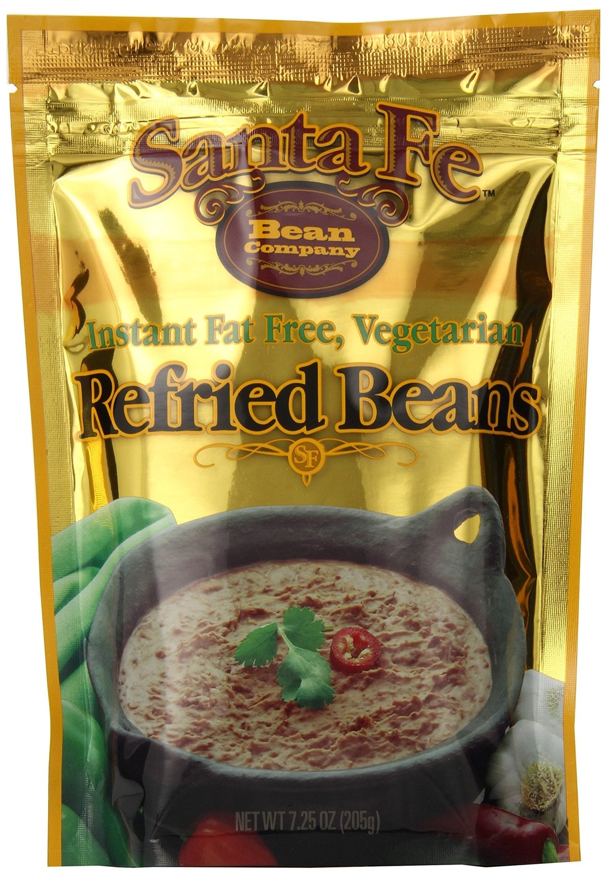 Santa Fe Bean Company Instant Fat Free Vegetarian Refried Beans – 7.25 oz (Pack of 8) All Natural, High Fiber, Gluten-Free
