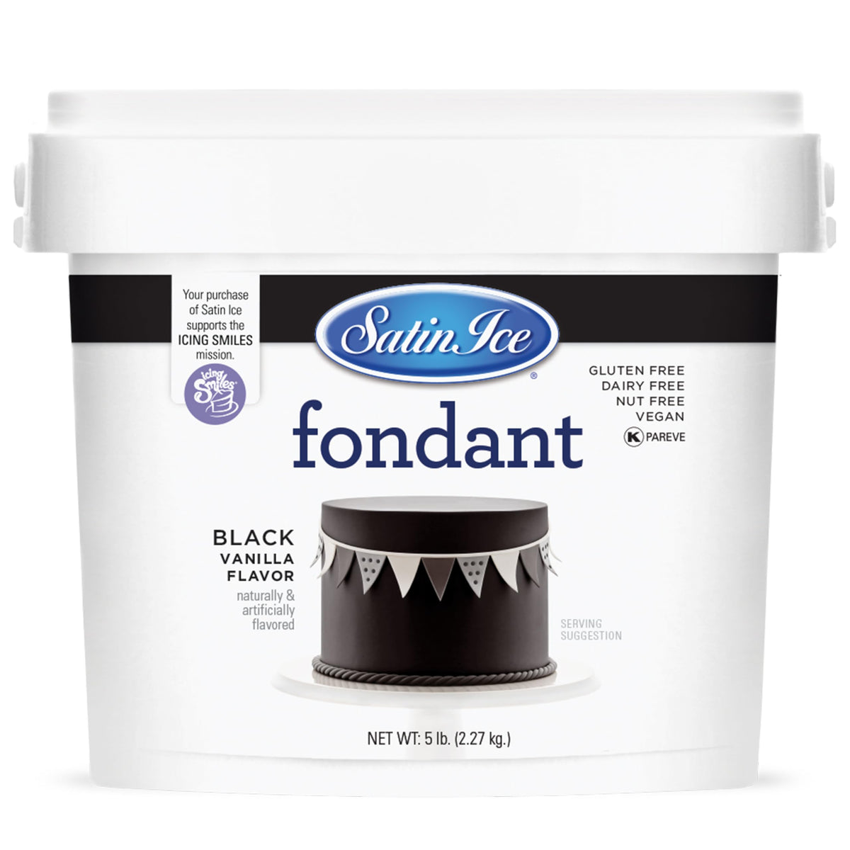 Satin Ice Black Fondant (5 lb) – Cake Decorating, Vanilla Flavor, Vegan & Nut-Free