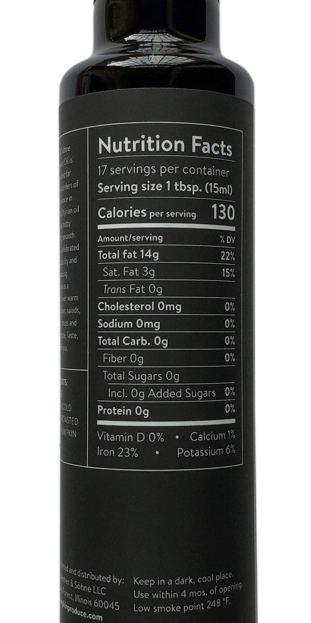 Schlacher & Söhne Styrian Pumpkin Seed Oil – 100% Pure, Cold Pressed, Austria (8.4 oz)