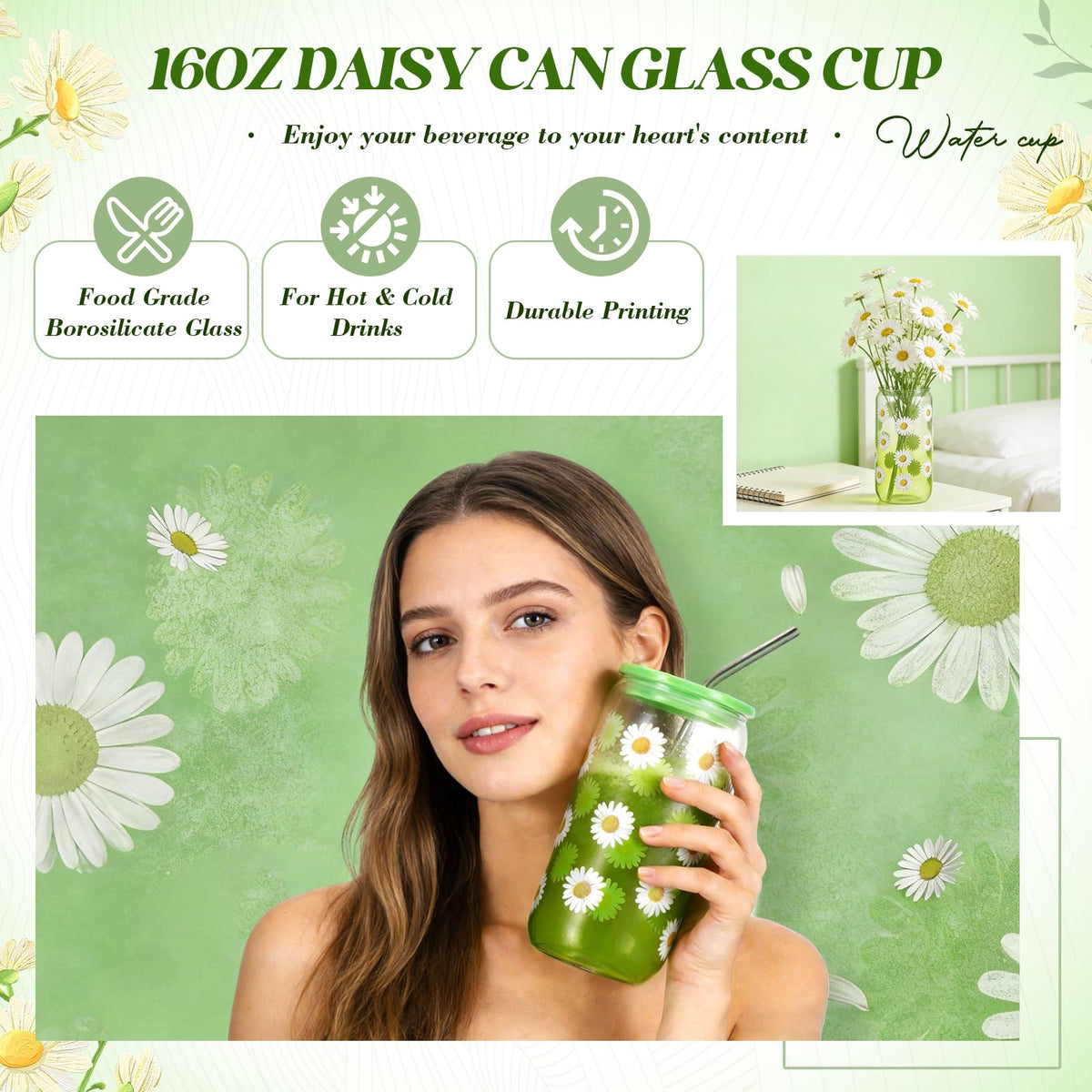Self Care Gift Basket for Women with Blanket & Tumbler, Daisy Spa Gift Box