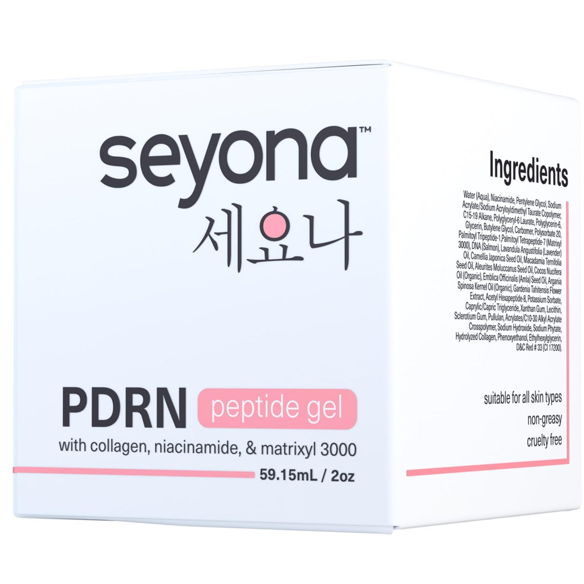Seyona Advanced PDRN Peptide Gel – Salmon DNA Collagen Moisturizer with Matrixyl 3000, Niacinamide & Peptide Complex – Lightweight Korean Skincare Beauty Face Gel for Firm, Radiant-Looking Skin – 2oz