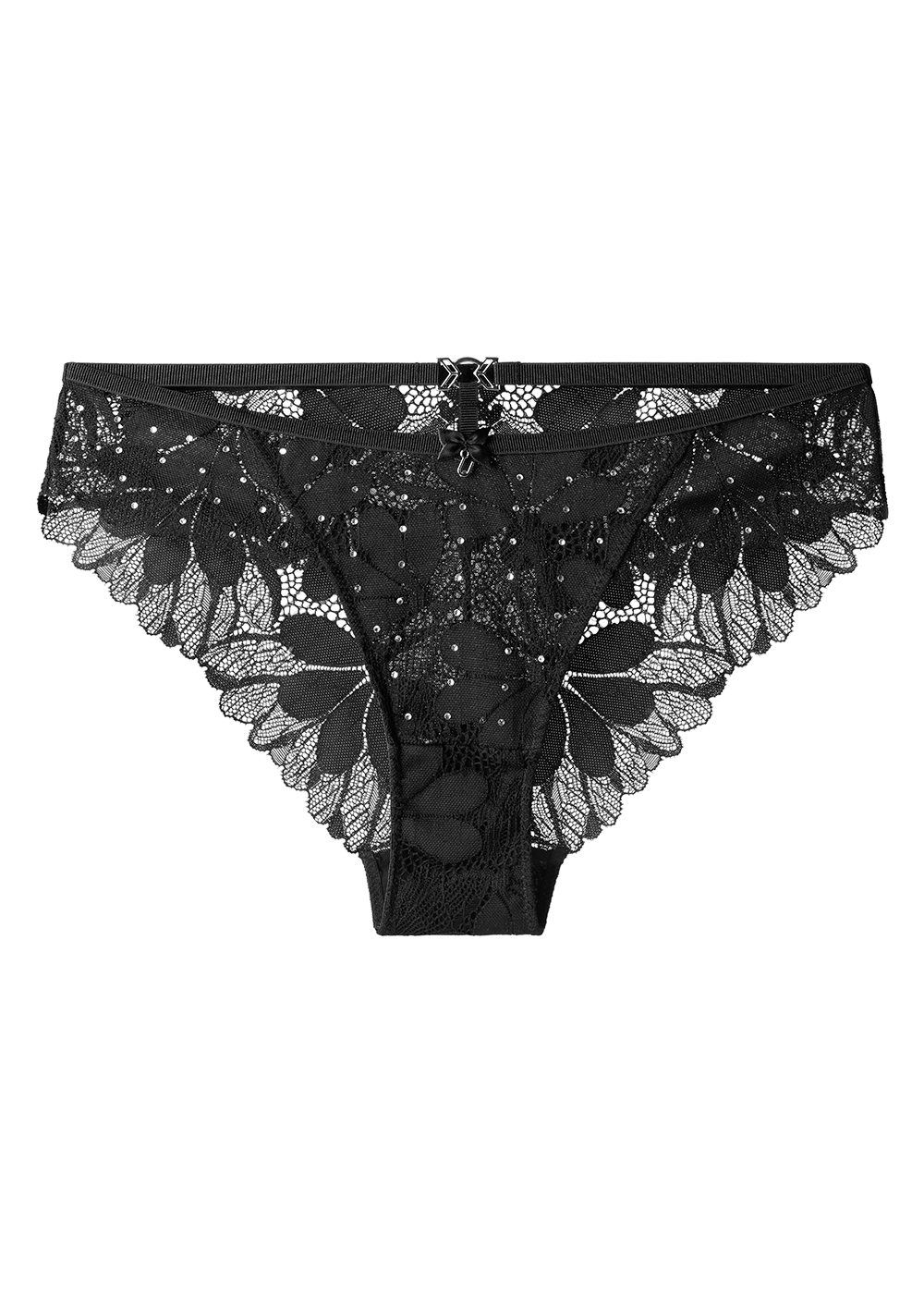 SHARON Plus Sexy Black Lace Brief Panties