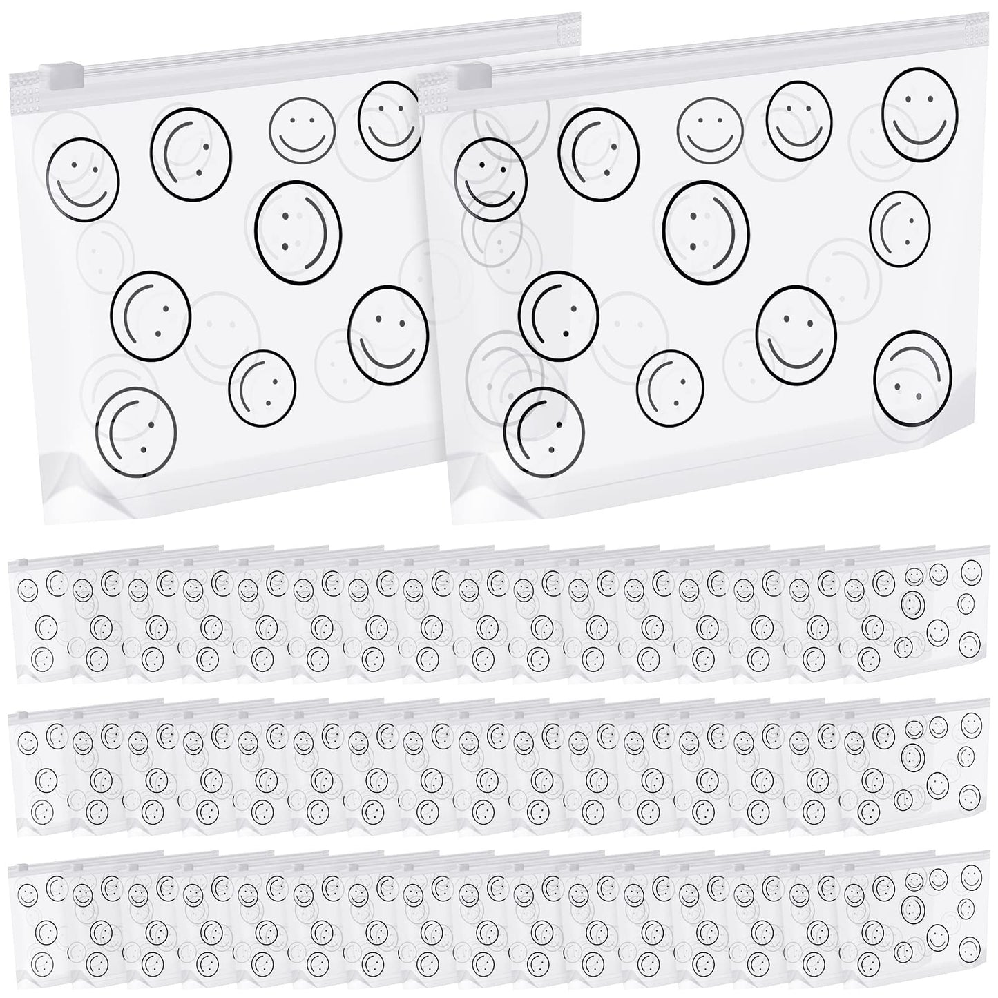 Silkfly 50 Pcs Clear Makeup Bags Bulk Cosmetic Bags with Zippers Travel Toiletry Pouch for Women Men Portable Waterproof PE Pouch Fit Airport Airline Compliant