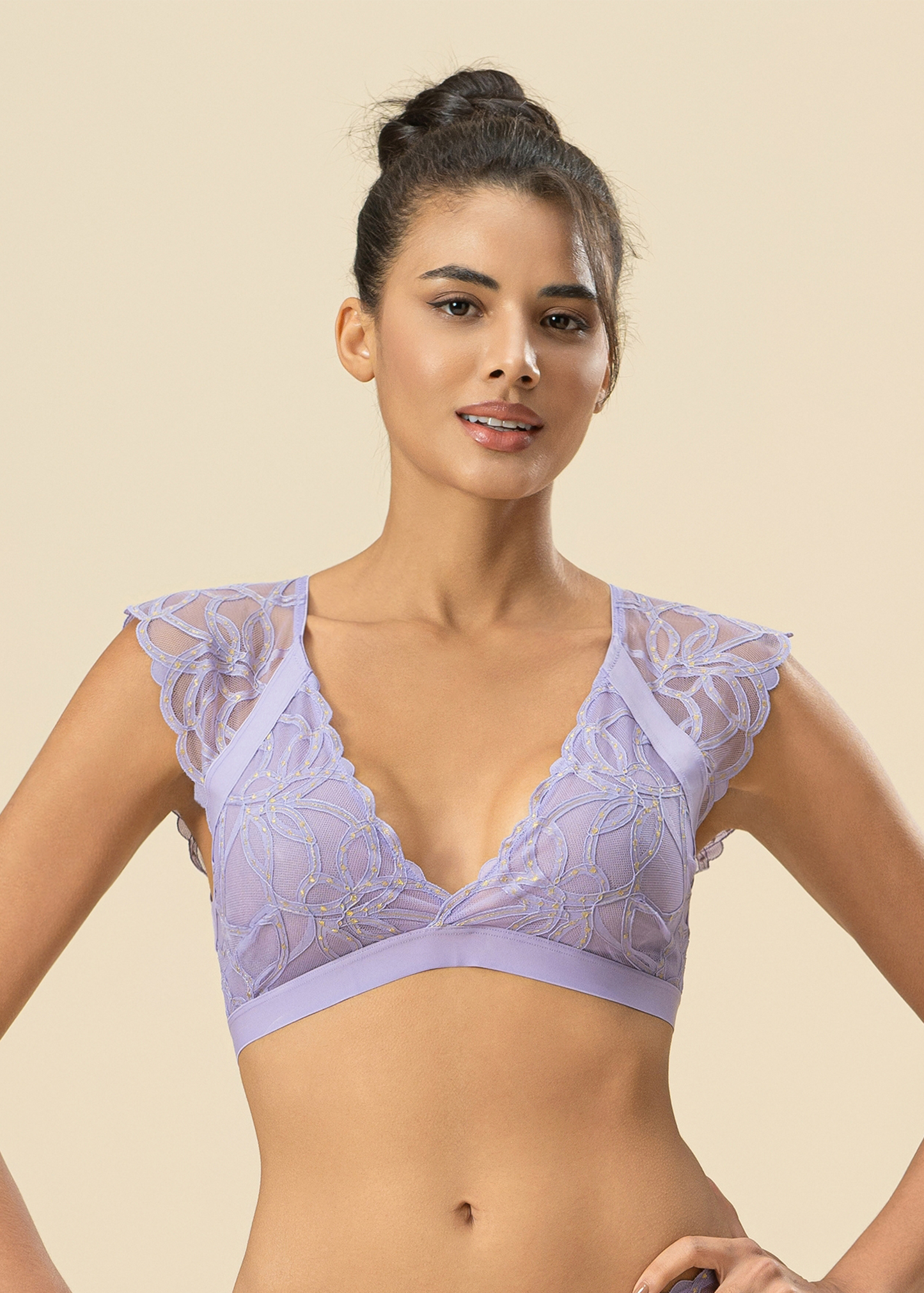 SILVIA Lace Unlined Plunge Bra Top