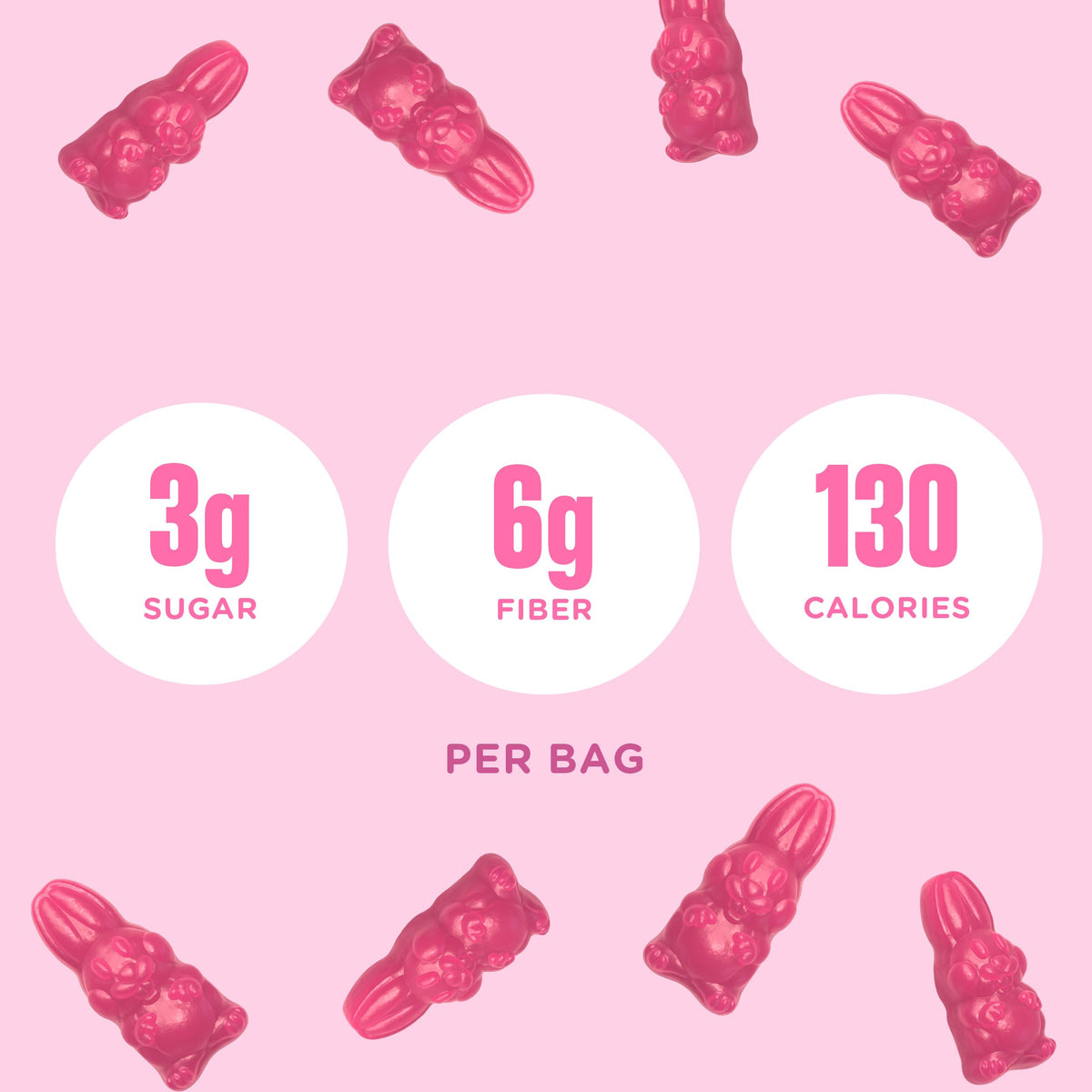 SmartSweets Berry Bunnies Easter Candy Low Sugar Plant-Based Gummies 14 Pack