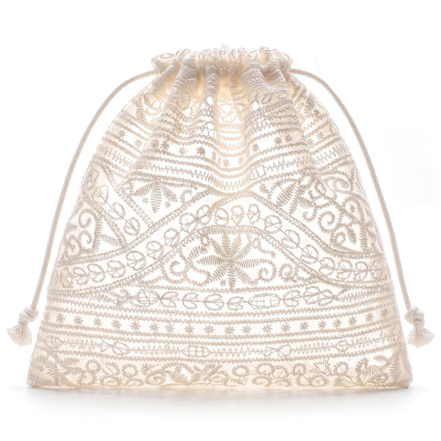 Sminra Mesh Drawstring Makeup Bag for Women, Lace Cosmetic Pouch
