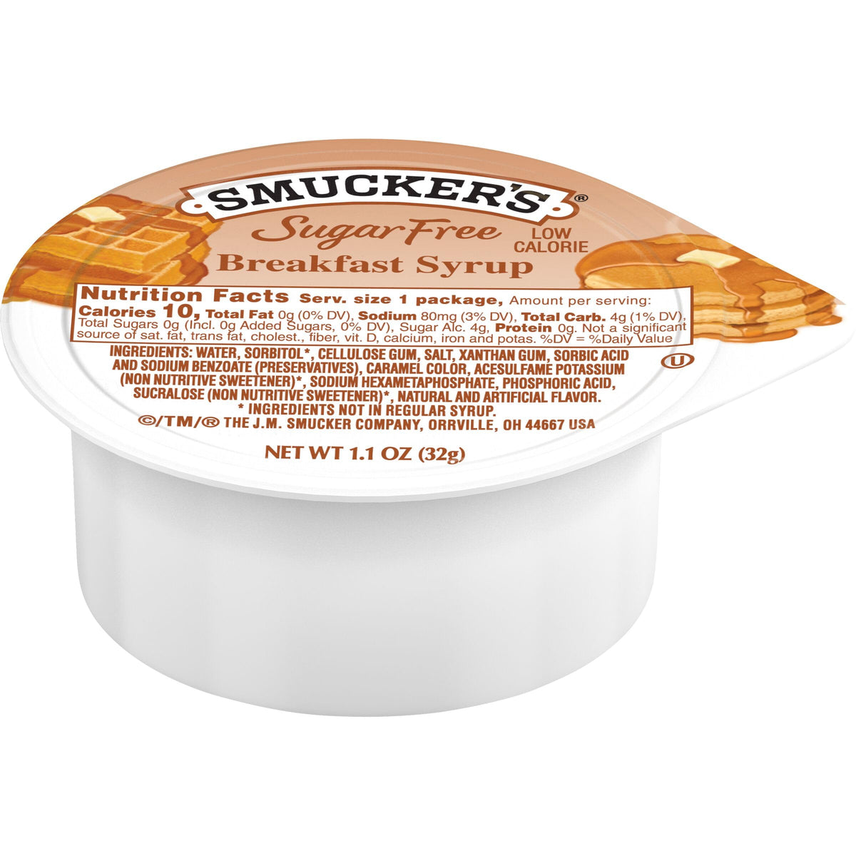 Smucker's Sugar Free Breakfast Syrup - 1.1 oz Portion Cups, 100 Count