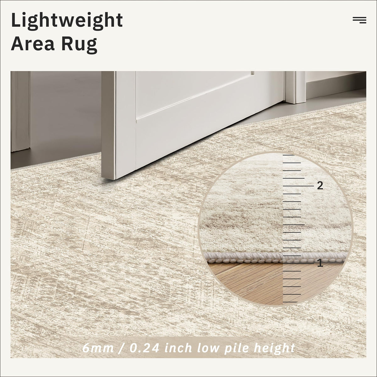 Soalmost Washable Area Rug 8x10 Large Soft Beige Rugs for Living Room