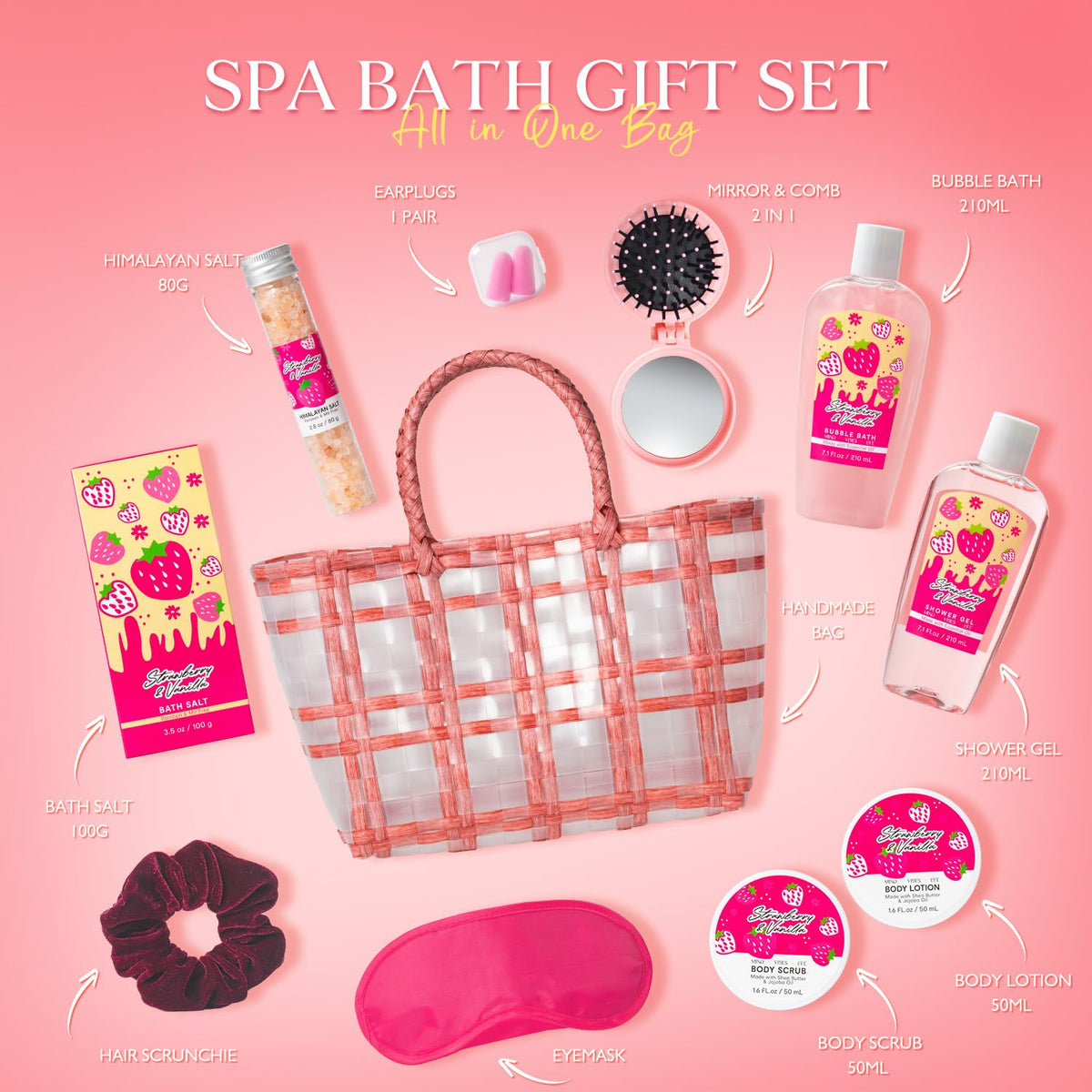 Spa kit Unique Gifts for Women, Sweet Spa Bath & Body Gift Set, Self-Care