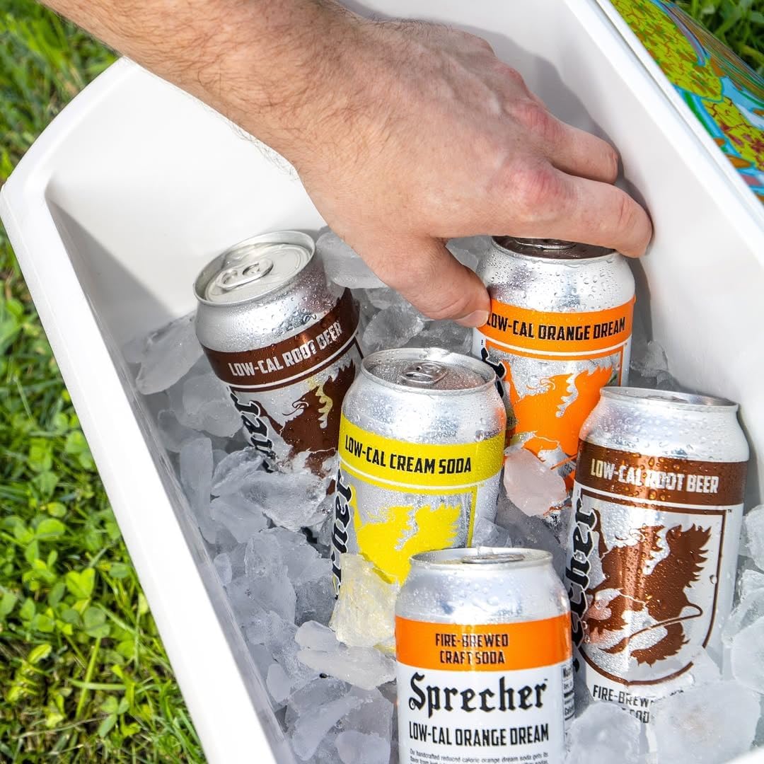 Sprecher Low Cal Root Beer Soda – Fire-Brewed Craft, Real Honey, 16 oz Cans (12 Pack)