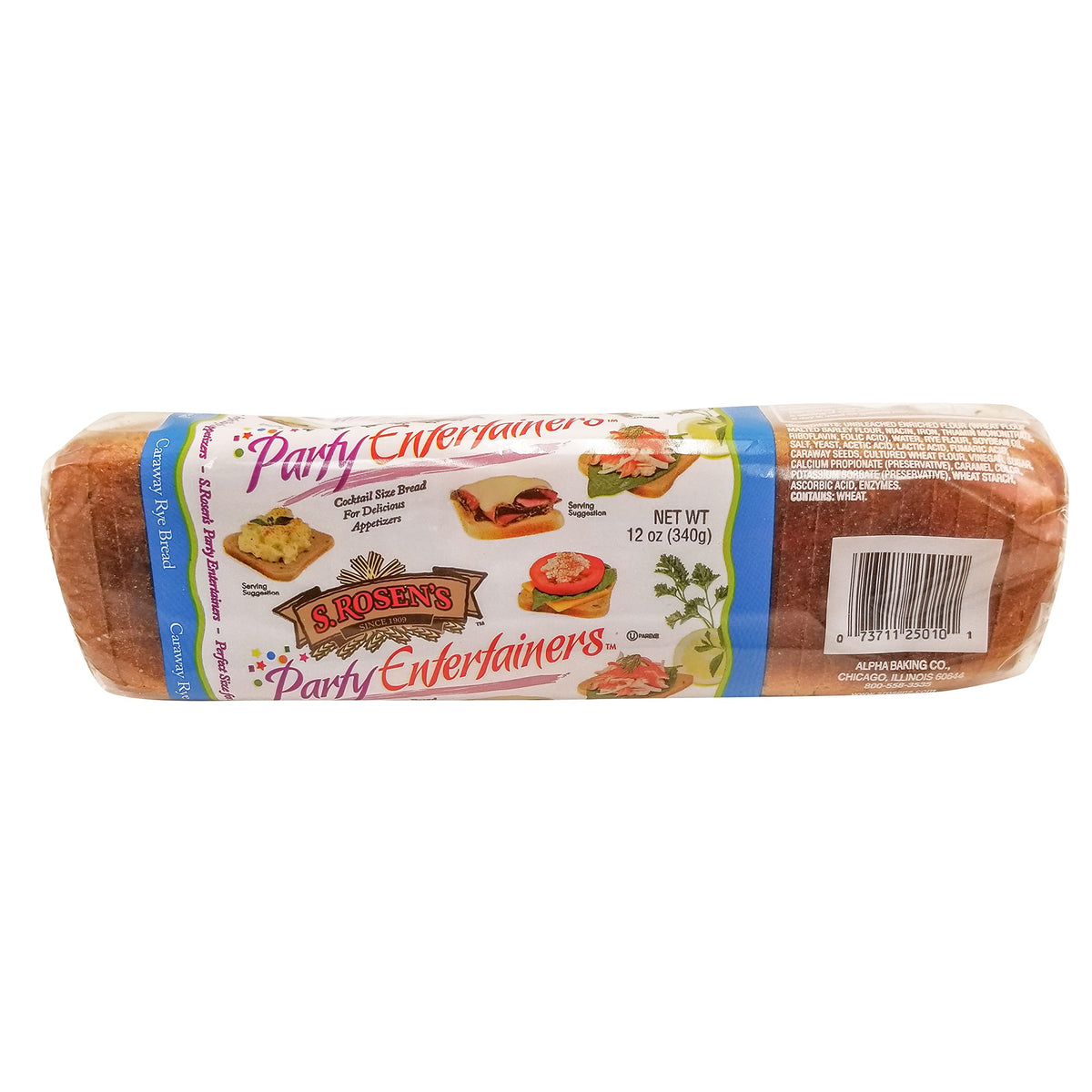S. Rosen's Cocktail Rye Bread - Caraway (Case of 4 Loaves)