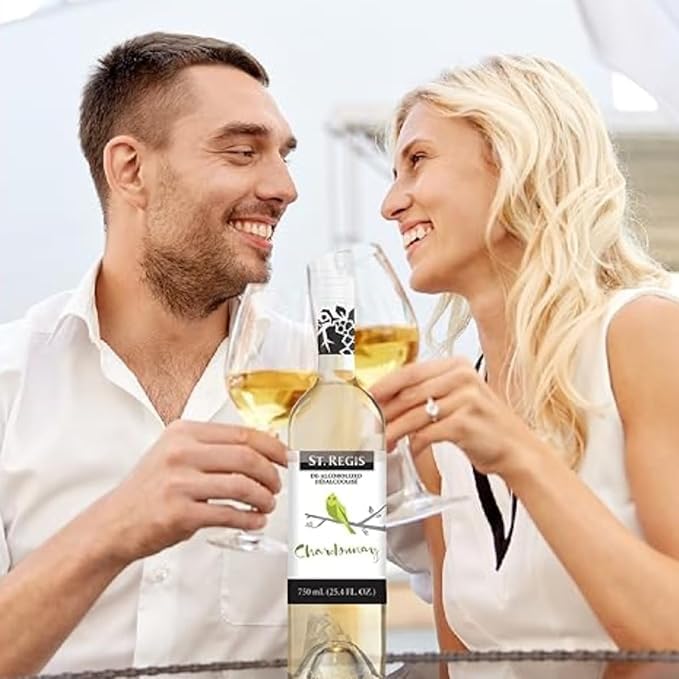 ST. REGIS Non-Alcoholic Chardonnay 25.4 Fl Oz (6 Pack) – Low Calorie & Sugar | North Spain Vineyards