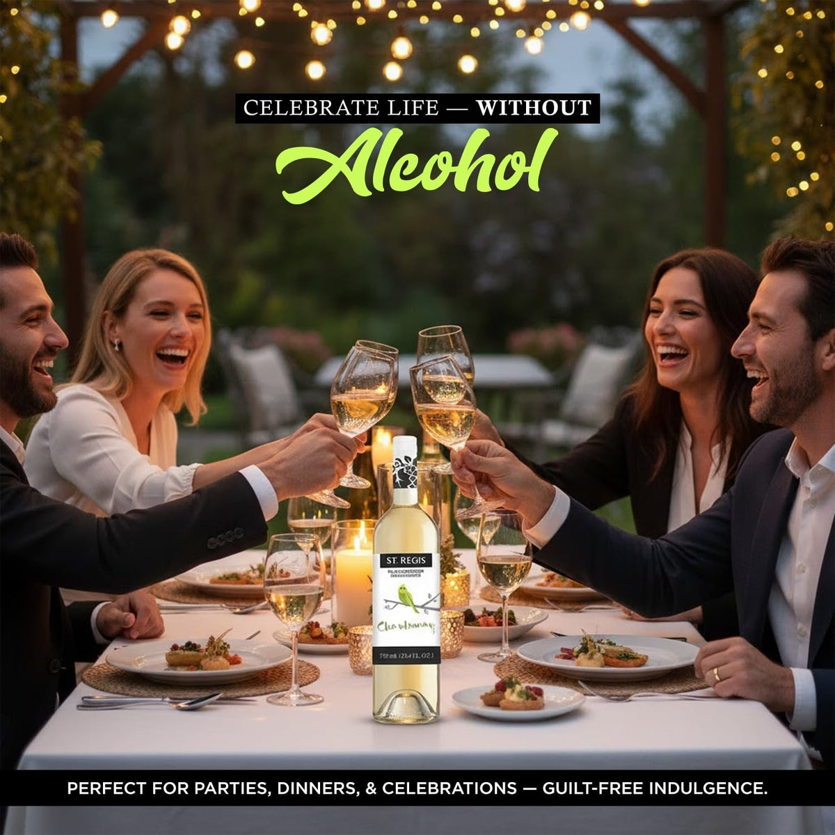 ST. REGIS Non-Alcoholic Chardonnay 25.4 Fl Oz (6 Pack) – Low Calorie & Sugar | North Spain Vineyards