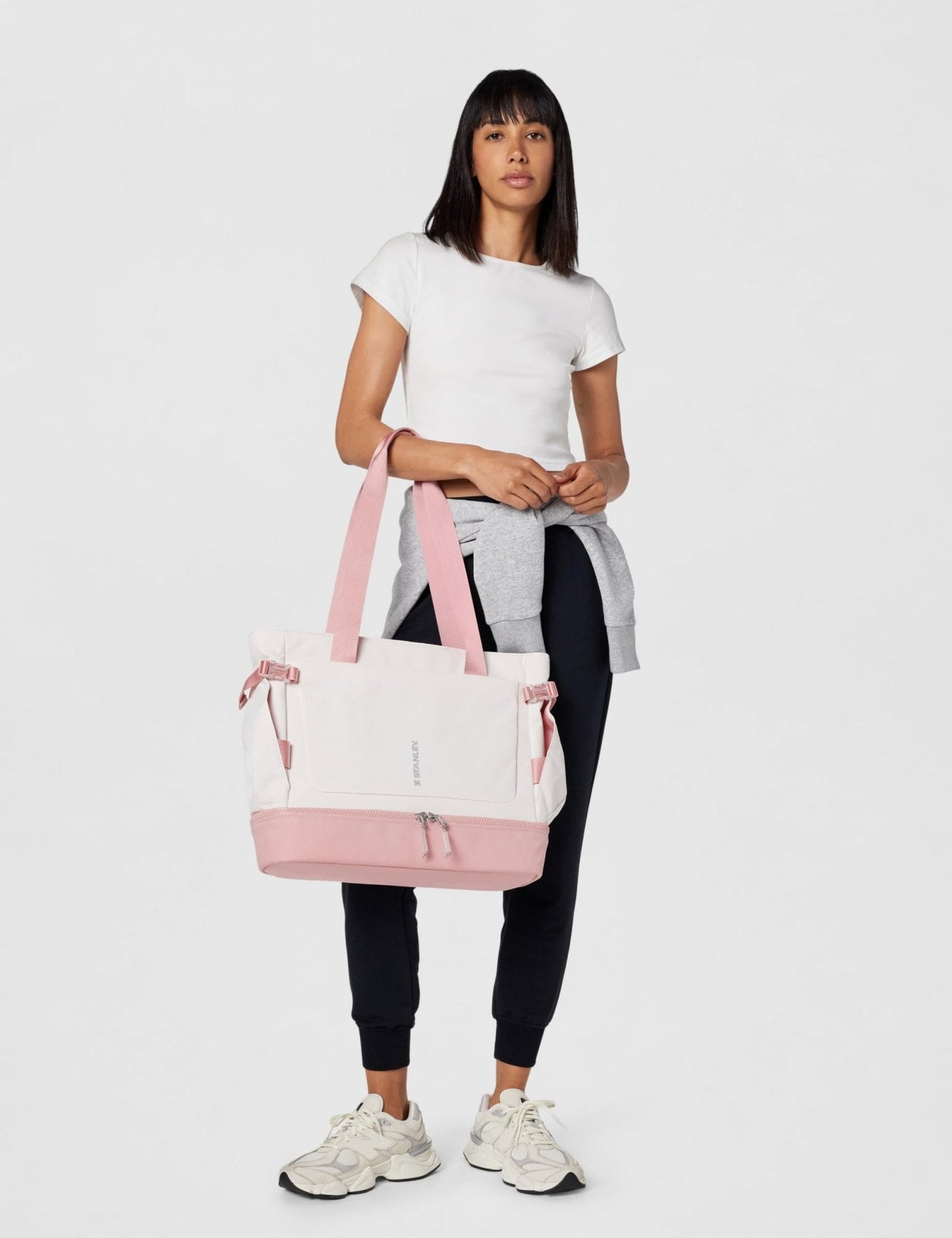 STANLEY Vitalize Tote| Gym, Work & Travel Bag with Laptop Sleeve | Expandable Bottom Compartment | Tumbler & Water Bottle Pockets | Durable Recycled Fabric | Rose Quartz
