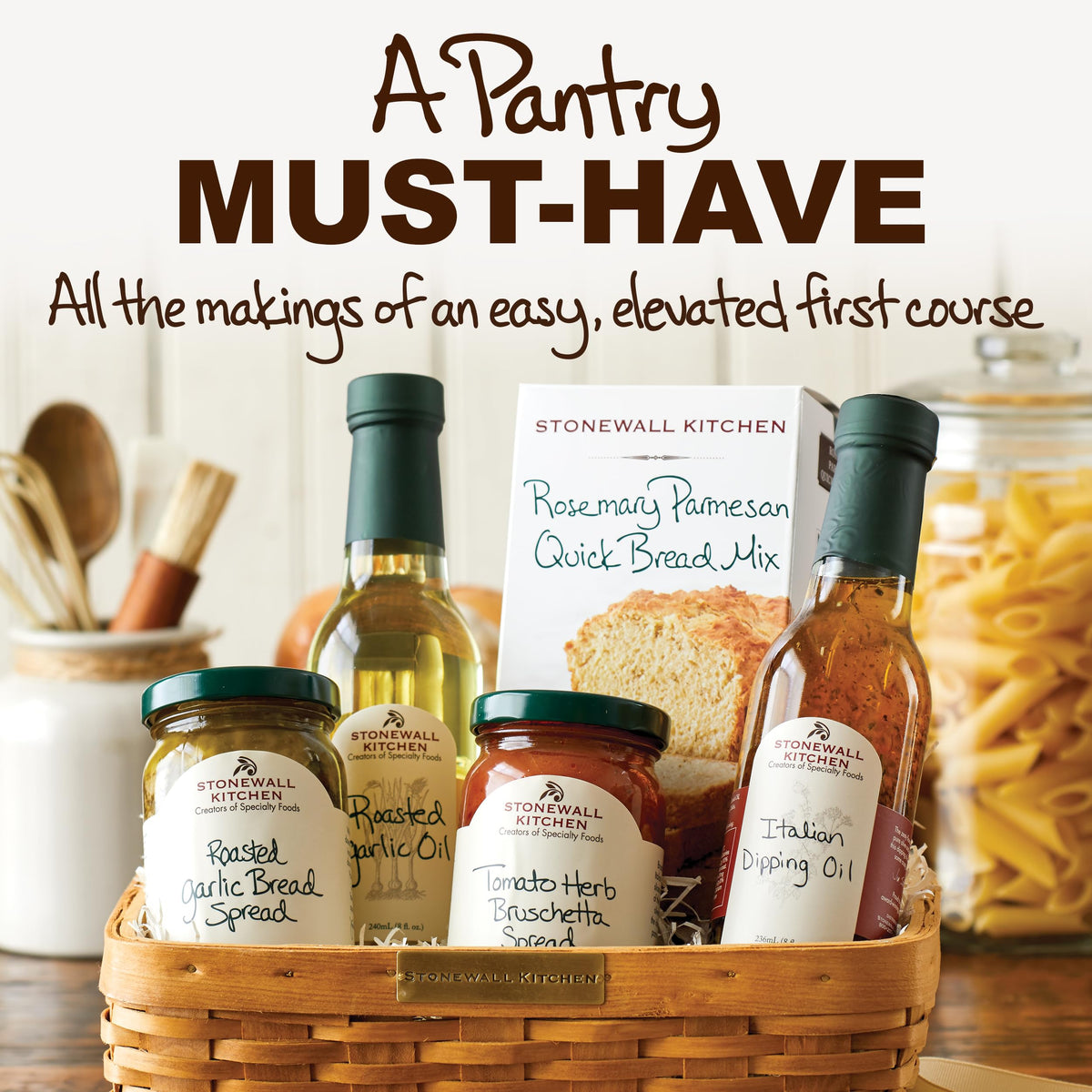 Stonewall Kitchen Antipasto 5-Piece Gift Set with Reusable Basket – Mother’s Day
