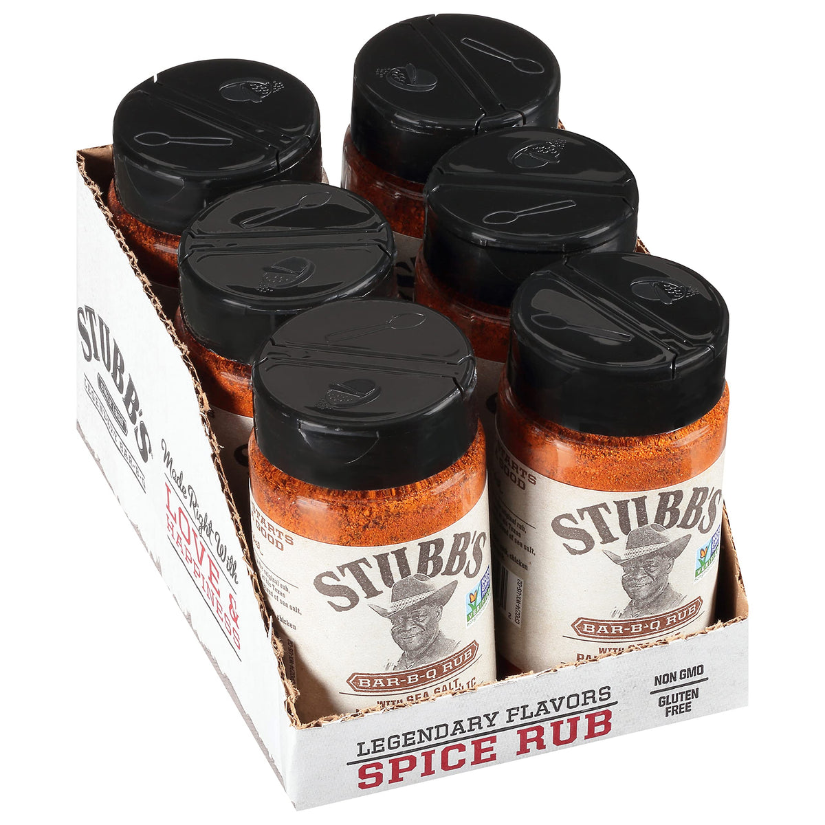 Stubb's BBQ Rub – 4.62 oz (Pack of 6) | Real Sea Salt, Hickory Smoke & Texas Flavor