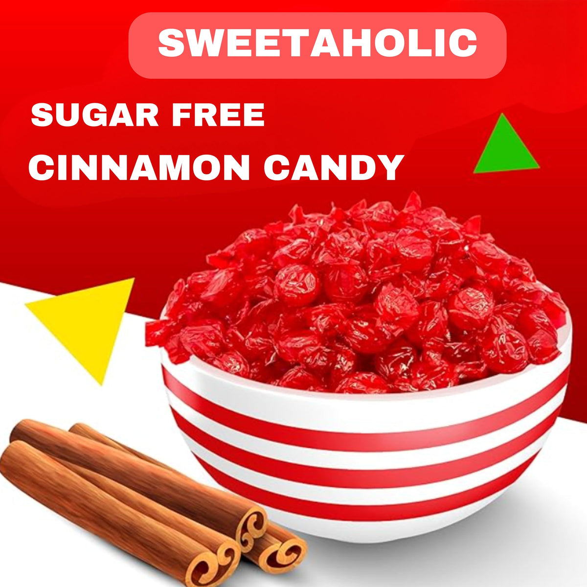 Sweetaholic Sugar Free Cinnamon Hard Candy – 6 lb | Zero Sugar, Low Calorie, Individually Wrapped