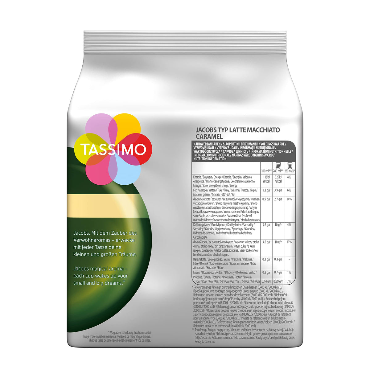 Tassimo Jacobs Latte Macchiato Caramel 5-pack (5 x 268 g) – 8 Drinks, Tassimo Compatible