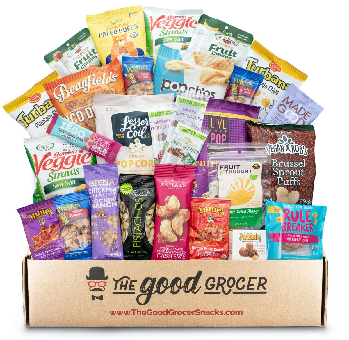 The Good Grocer 25-Count Gluten Free & Vegan Snack Care Package (Dairy & FIG Free)