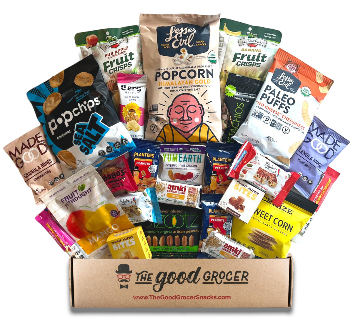The Good Grocer 25-Count Gluten Free & Vegan Snack Care Package (Dairy & FIG Free)