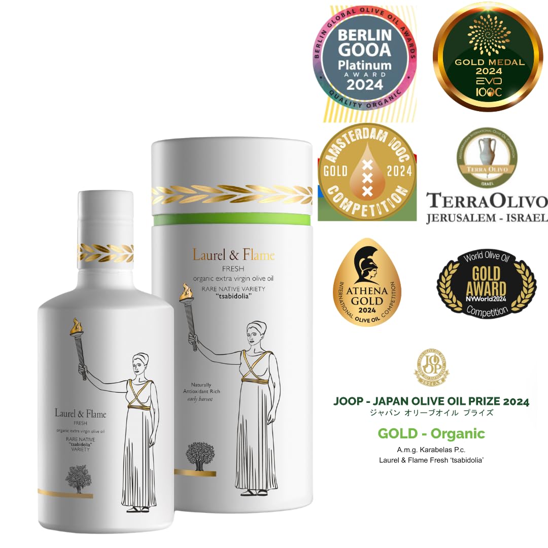 Laurel & Flame Fresh EVOO | The Olive Temple | Single Origin Greek Olive Oil
