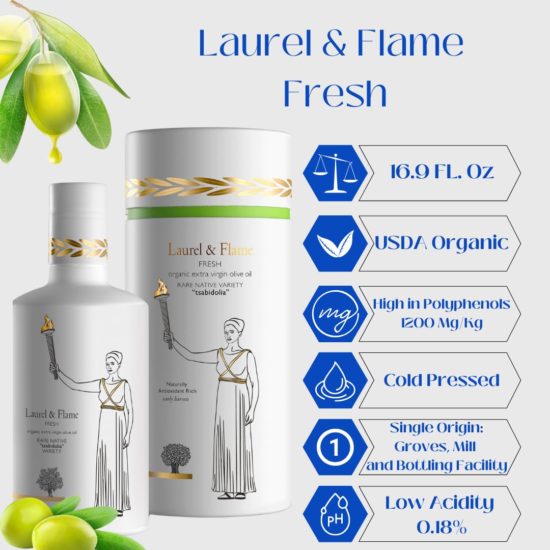 Laurel & Flame Fresh EVOO | The Olive Temple | Single Origin Greek Olive Oil