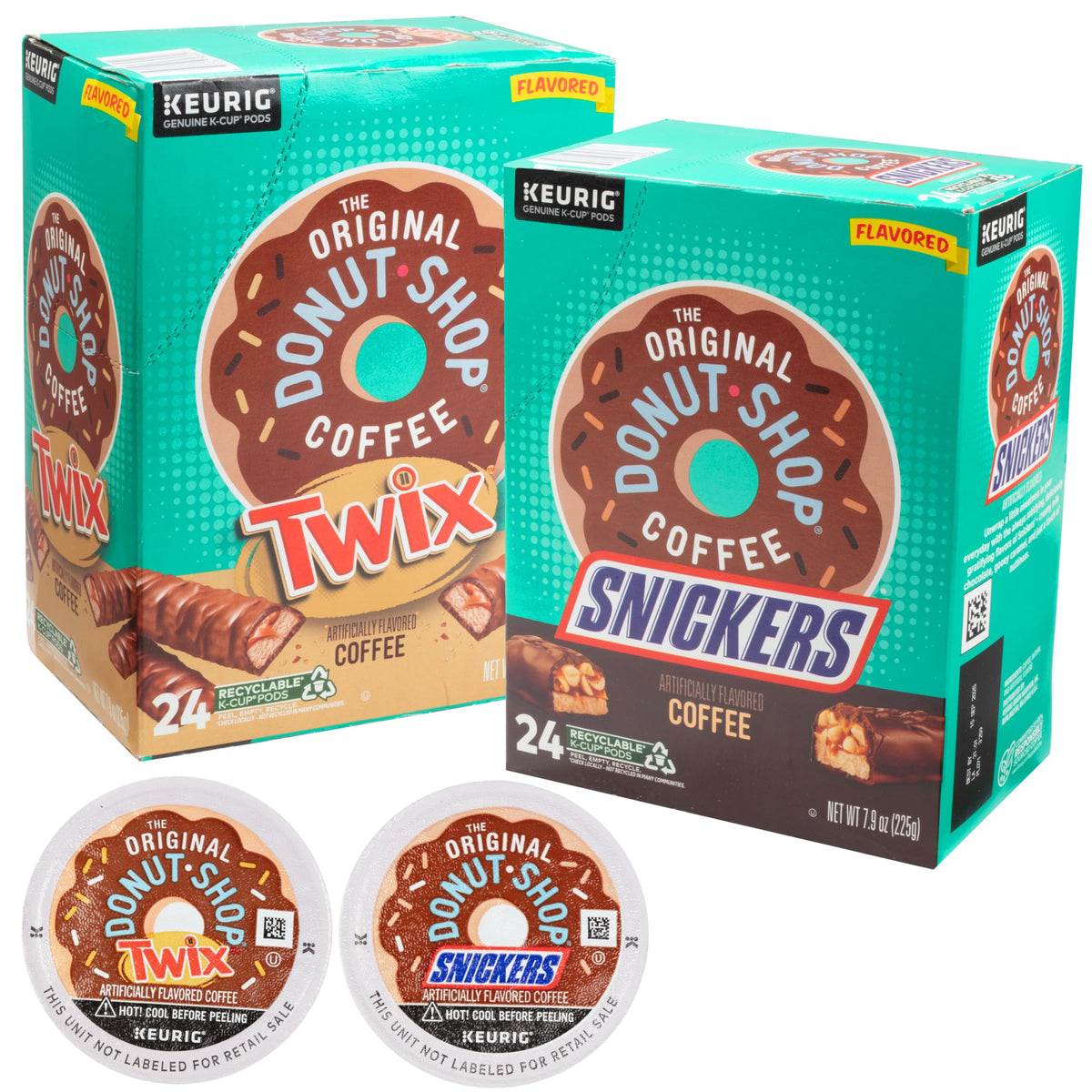 The Original Donut Shop Snickers & Twixx K-Cup Variety Pack – 48 Cups (24 each), Light Roast