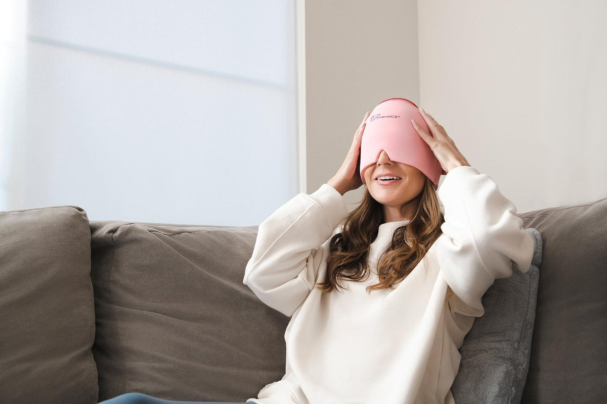 TheraICE Headache Relief Cap for Women, Headache Hat Migraine Ice Pack Mask