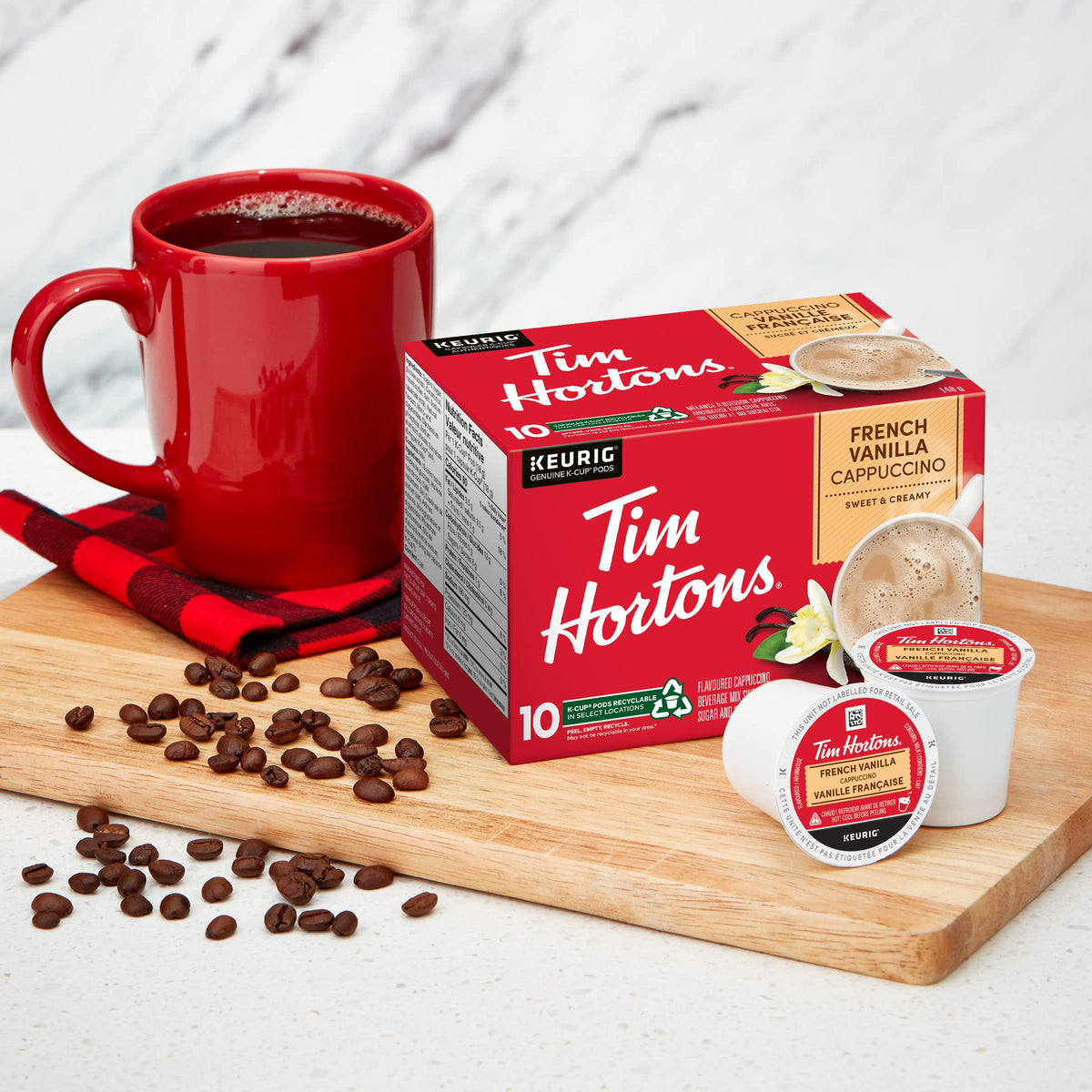 Tim Hortons French Vanilla Cappuccino K-Cup Pods – 60 Count, Keurig Compatible
