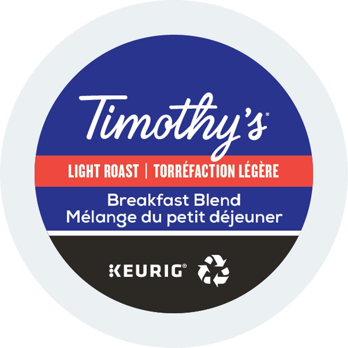 Timothy's Breakfast Blend Keurig K-Cup Pods – Light Roast, 96 Count (4 Boxes)