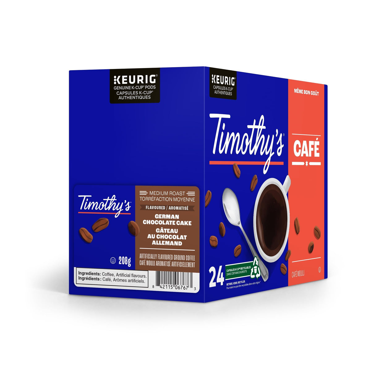 Timothy's World Coffee German Chocolate Cake K-Cup for Keurig Brews – 96 Count