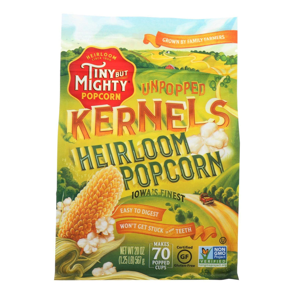 Tiny But Mighty Heirloom Popcorn – Healthy, Delicious, 1.25lb Pack of 8