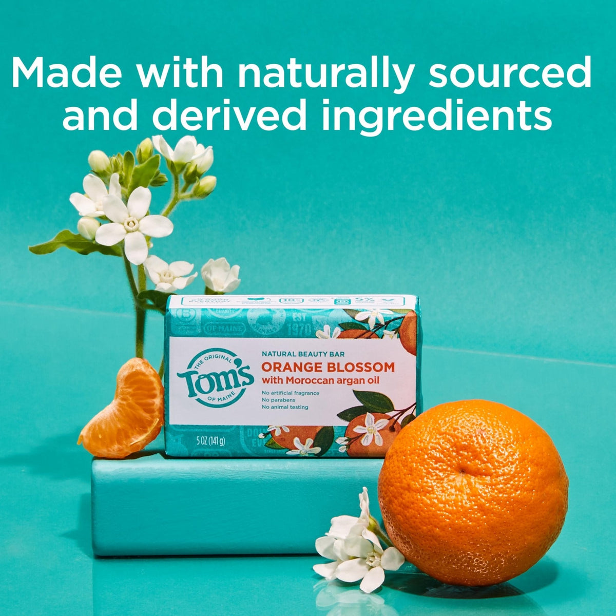 Tom's of Maine Natural Beauty Bar Soap, Orange Blossom, 5 oz Bar (6 Pack)