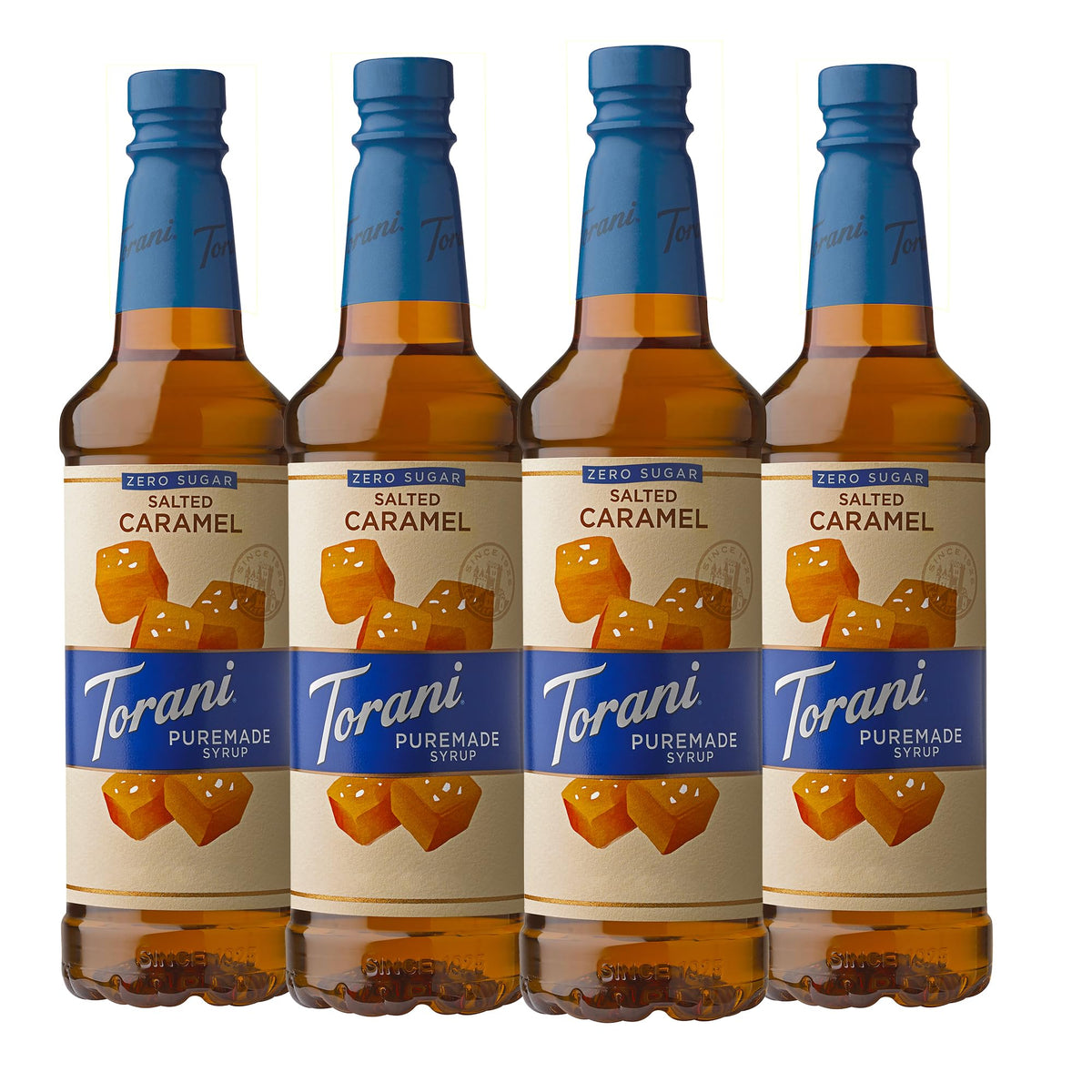 Torani Puremade Zero Sugar Salted Caramel Syrup – Pack of 4 (25.4 oz each)