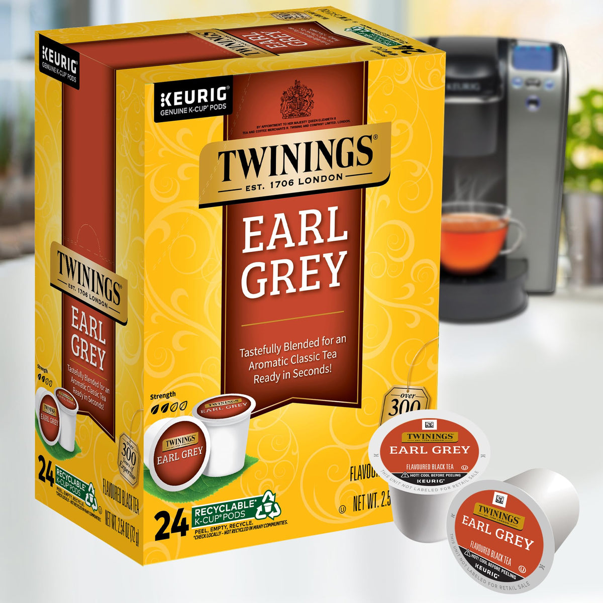 Twinings Earl Grey Tea K-Cups – Keurig Compatible, 96-Count Pack