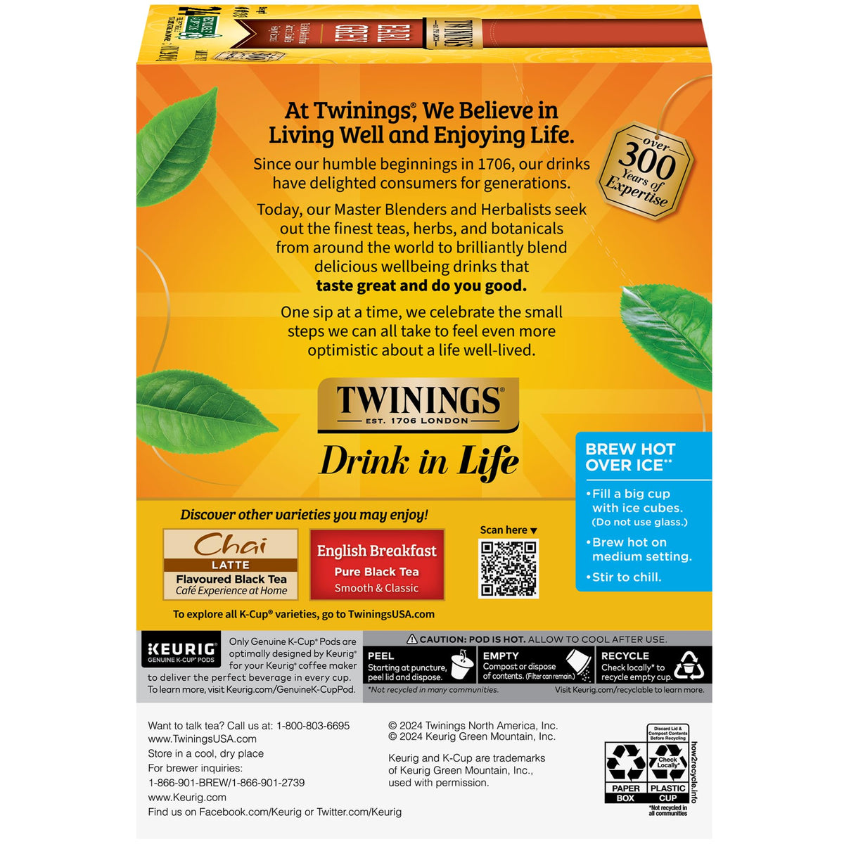 Twinings Earl Grey Tea K-Cups – Keurig Compatible, 96-Count Pack
