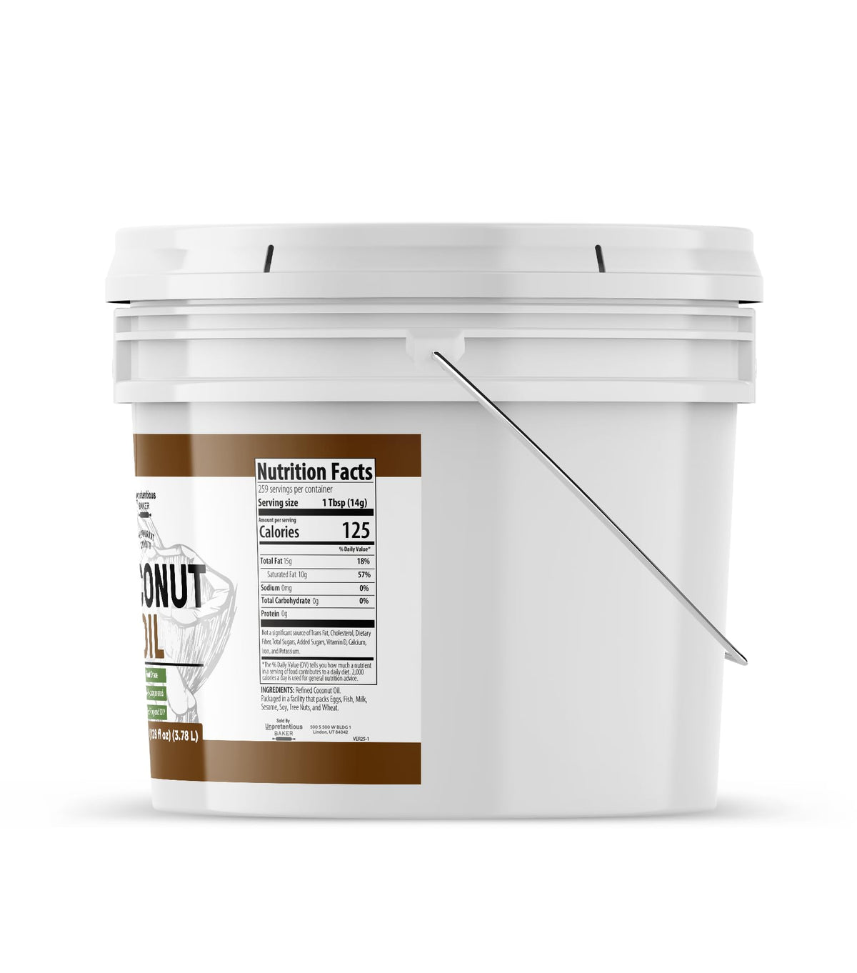 Unpretentious Coconut Oil | 1 Gallon, Food Grade, Flavorless & Scentless, Non-Hydrogenated, USA Packaged